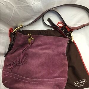 Coach Purple Suede Shoulder Bag